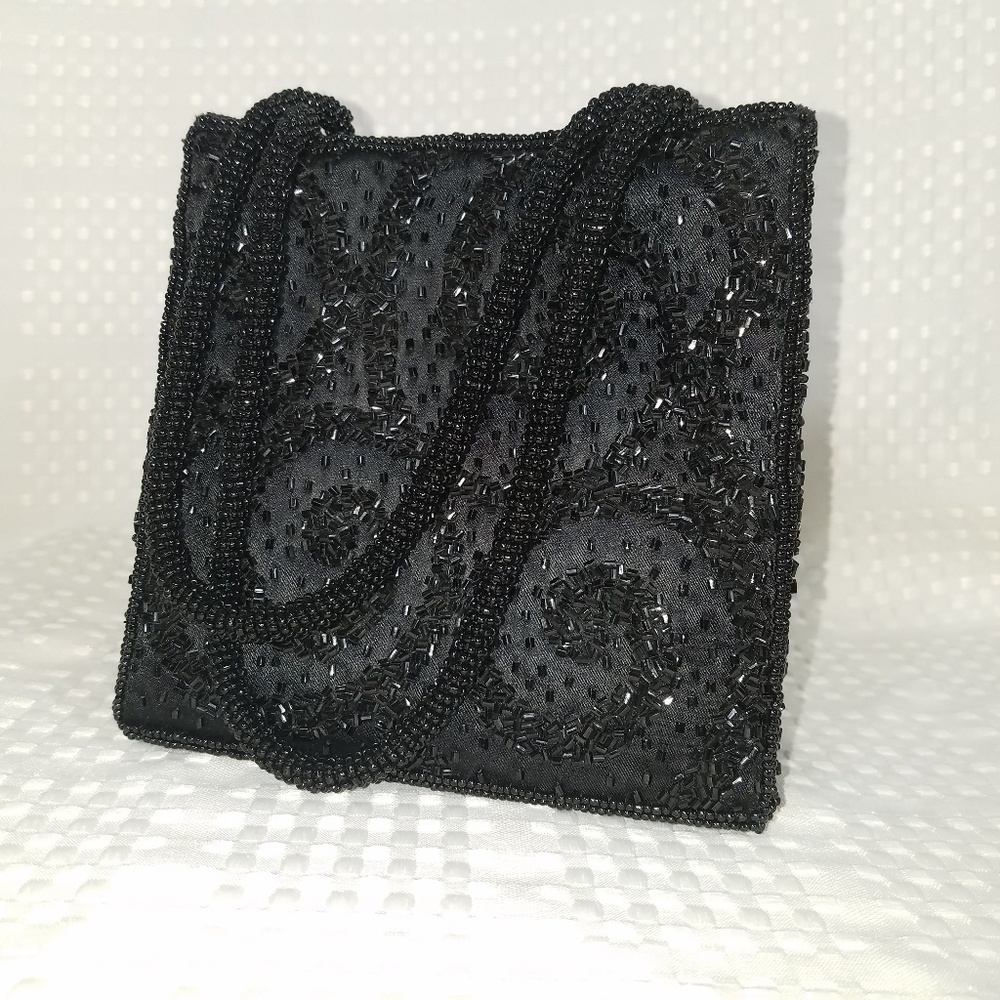 La Regale Beaded Satin Evening Bag